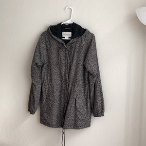 obey everett leopard print parka coat